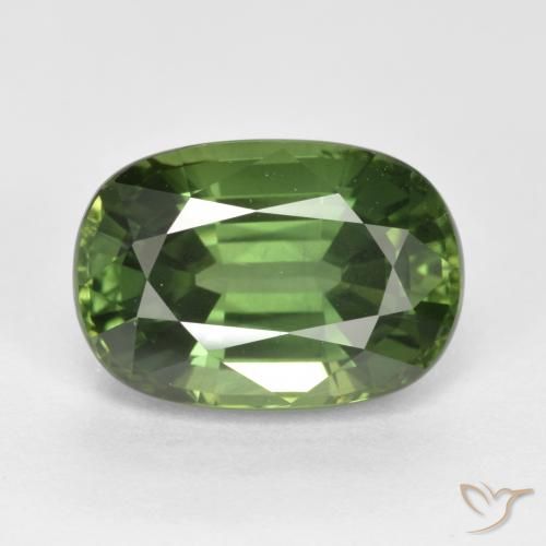4.44ct Naturale Verde caldo Zaffiro, Ovale, VVS-VS