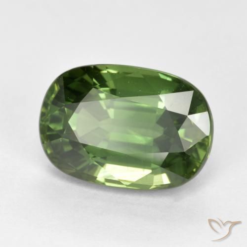 Zaffiro Verde caldo naturale da 4.44 ct, Ovale, VVS-VS