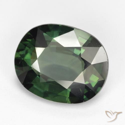 Zaffiro Verde freddo naturale da 5.05 ct, Ovale, VVS