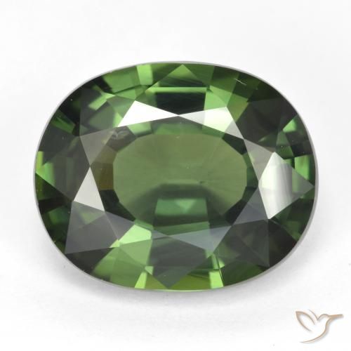 6.03ct Naturale Verde marroncino Zaffiro, Ovale, VVS-VS