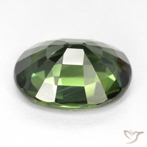 Zaffiro Verde marroncino naturale da 6.03 ct, Ovale, VVS-VS