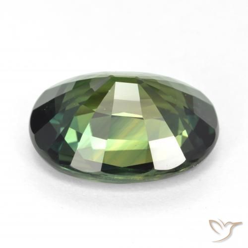 Zaffiro Verde marroncino naturale da 5.17 ct, Ovale, VVS