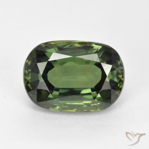 4.05ct Naturale Verde marroncino Zaffiro, Ovale, VVS