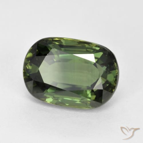 Zaffiro Verde marroncino naturale da 4.05 ct, Ovale, VVS