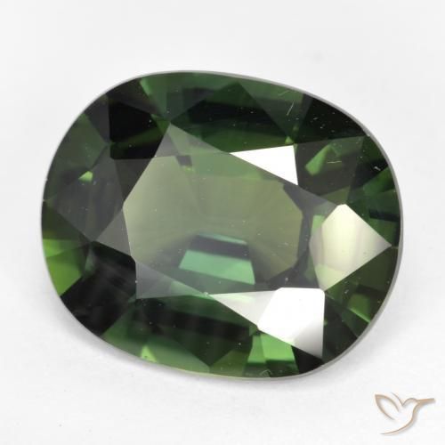 Zaffiro Verde freddo naturale da 6.25 ct, Ovale, VVS