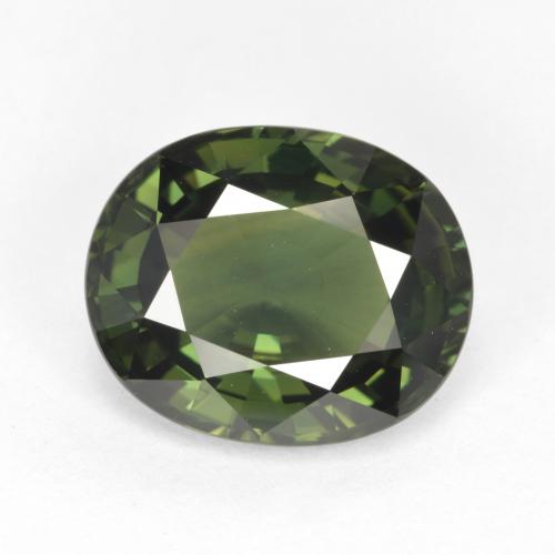 Zaffiro Verde caldo naturale da 4.12 ct, Taglio ovale, VVS