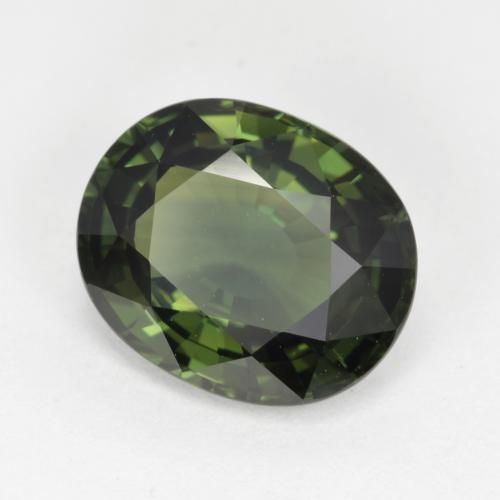 Zaffiro Verde caldo naturale da 4.12 ct, Taglio ovale, VVS