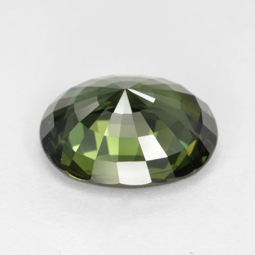 Zaffiro Verde caldo naturale da 4.12 ct, Taglio ovale, VVS