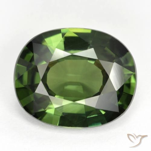 5.52ct Naturale Verde terroso Zaffiro, Ovale, VVS-VS