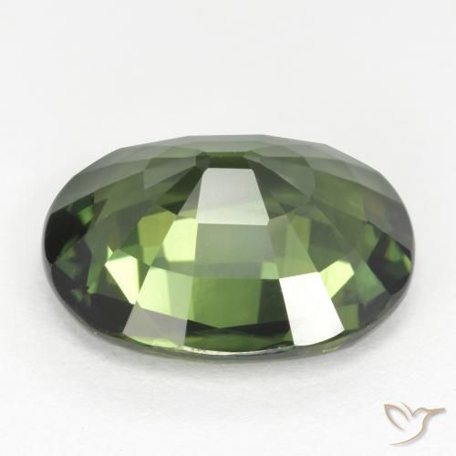 Zaffiro Verde terroso naturale da 5.52 ct, Ovale, VVS-VS