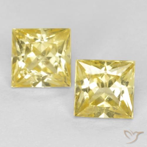 0.59ctw Naturale Giallo medio-chiaro Zaffiro, Quadrato, VS
