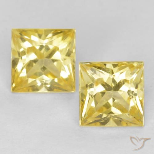 0.68ctw Naturale Giallo Toscana Zaffiro, Quadrato, VVS-VS