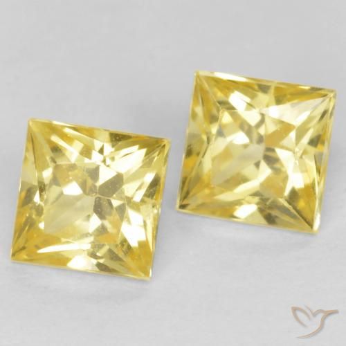 Gemme di Zaffiro Giallo Toscana naturale da 0.68 ct, Quadrato, VVS-VS