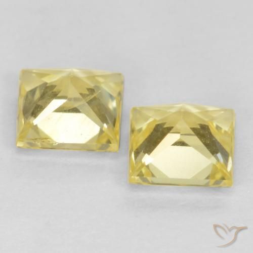 Gemme di Zaffiro Giallo medio-chiaro naturale da 0.63 ct, Quadrato, VVS-VS