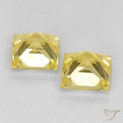 Gemme di Zaffiro Giallo Toscana naturale da 0.76 ct, Quadrato, VVS-VS