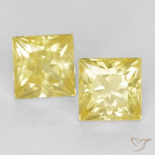 0.59ctw Naturale Giallo Toscana Zaffiro, Quadrato, VS