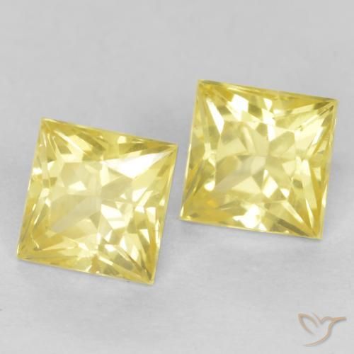 Gemme di Zaffiro Giallo Toscana naturale da 0.59 ct, Quadrato, VS