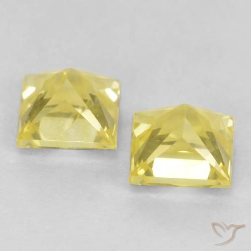 Gemme di Zaffiro Giallo Toscana naturale da 0.59 ct, Quadrato, VS