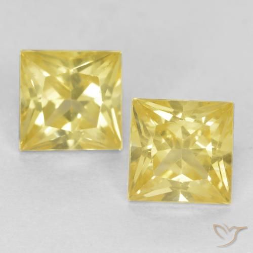 0.80ctw Naturale Giallo Toscana Zaffiro, Quadrato, VVS-VS