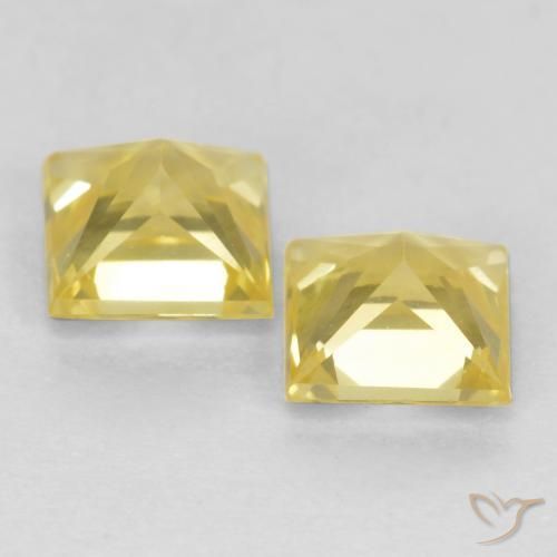 Gemme di Zaffiro Giallo Toscana naturale da 0.80 ct, Quadrato, VVS-VS