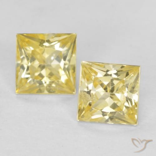 0.70ctw Naturale Giallo medio-chiaro Zaffiro, Quadrato, VVS-VS