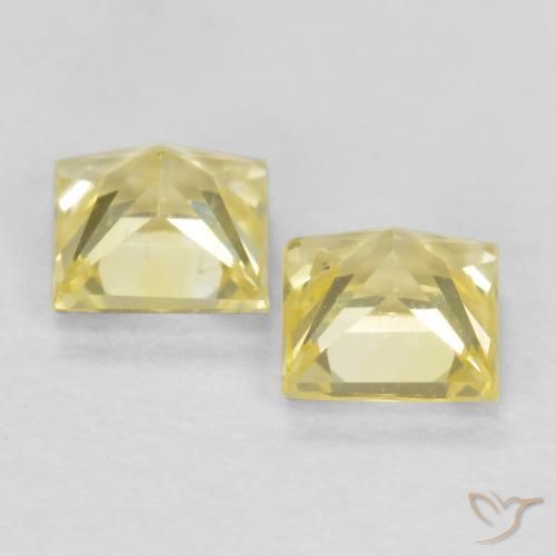 Gemme di Zaffiro Giallo medio-chiaro naturale da 0.70 ct, Quadrato, VVS-VS