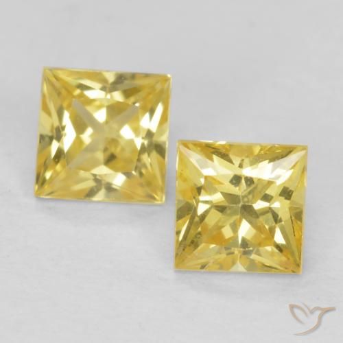 0.68ctw Naturale Giallo Toscana Zaffiro, Quadrato, VVS-VS