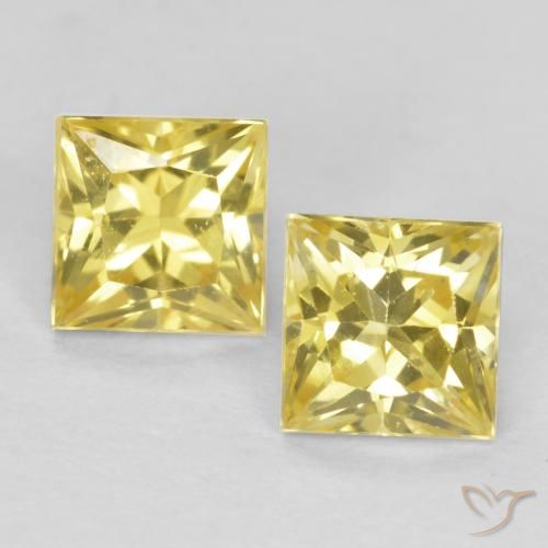 0.78ctw Naturale Giallo Toscana Zaffiro, Quadrato, VVS-VS