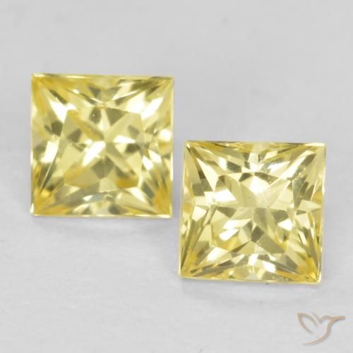 0.57ctw Naturale Giallo Toscana Zaffiro, Quadrato, VVS-VS