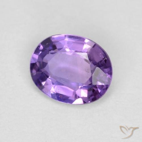 Zaffiro Viola medio naturale da 0.40 ct, Ovale, VVS-VS