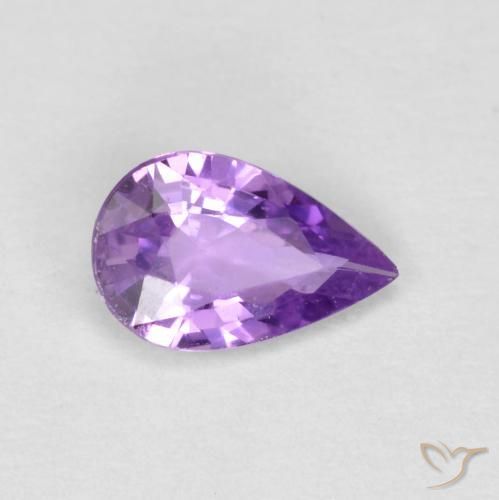 Zaffiro Viola violaceo medio naturale da 0.39 ct, Forma a pera, VVS-VS