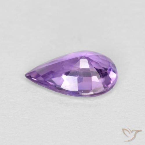 Zaffiro Viola violaceo medio naturale da 0.39 ct, Forma a pera, VVS-VS