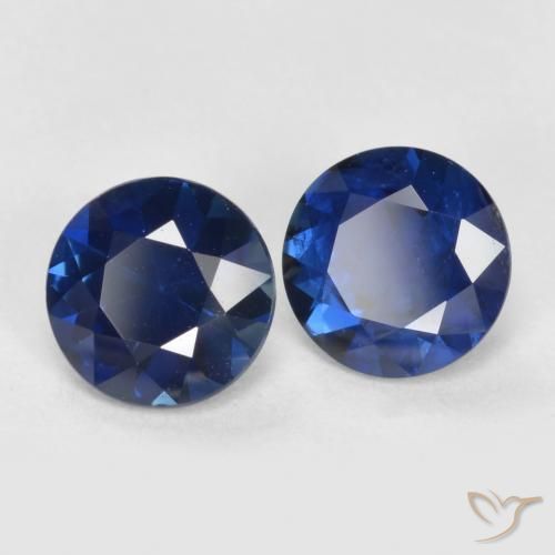 Gemme di Zaffiro Blu notte naturale da 1.19 ct, Rotondo, VS