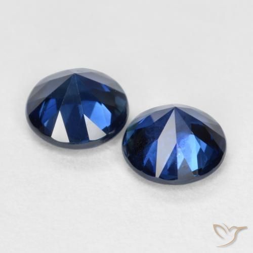 Gemme di Zaffiro Blu notte naturale da 1.19 ct, Rotondo, VS