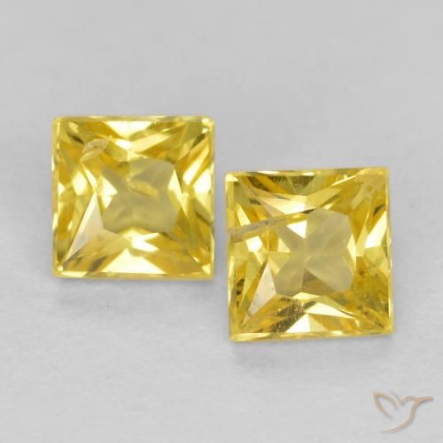 0.52ctw Naturale Giallo Toscana Zaffiro, Quadrato, VS