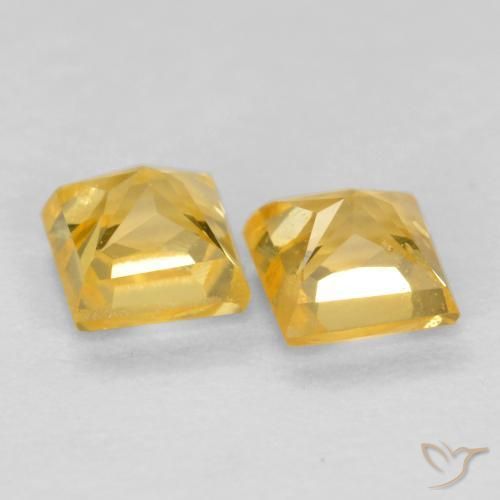 Gemme di Zaffiro Dorato naturale da 0.54 ct, Quadrato, VS