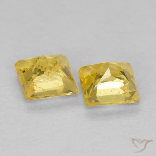 Gemme di Zaffiro Giallo Toscana naturale da 0.59 ct, Quadrato, VS