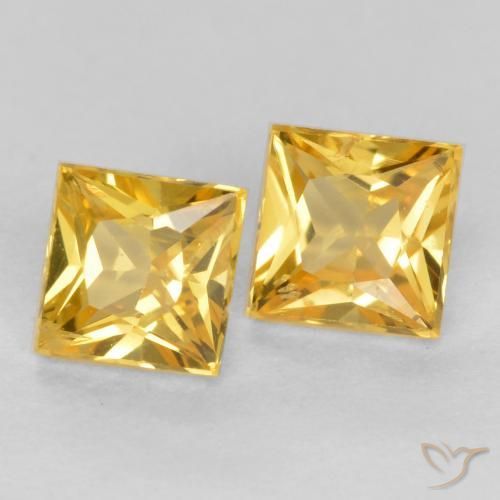 Gemme di Zaffiro Dorato naturale da 0.58 ct, Quadrato, VS