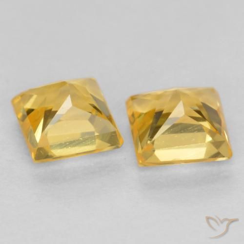 Gemme di Zaffiro Dorato naturale da 0.58 ct, Quadrato, VS
