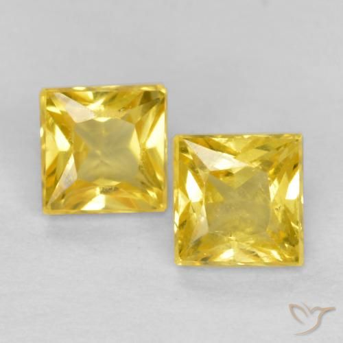 0.54ctw Naturale Giallo miele chiaro Zaffiro, Quadrato, VS