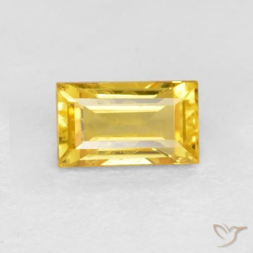 0.41ct Naturale Dorato Zaffiro, Taglio a baguette, VS