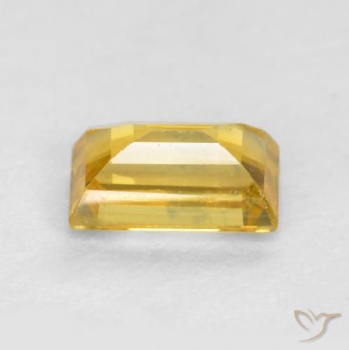 Zaffiro Dorato naturale da 0.45 ct, Taglio a baguette, VVS-VS