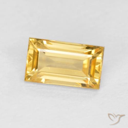 Zaffiro Oro medio naturale da 0.39 ct, Taglio a baguette, VVS-VS