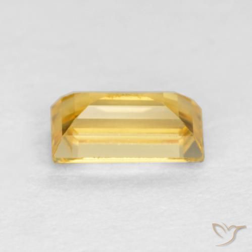 Zaffiro Oro medio naturale da 0.39 ct, Taglio a baguette, VVS-VS