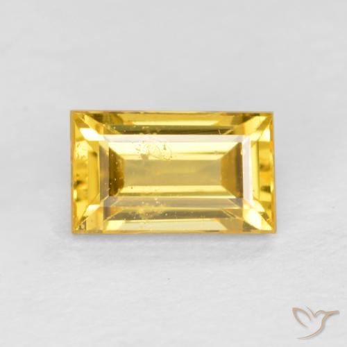 0.46ct Naturale Dorato Zaffiro, Taglio a baguette, VS