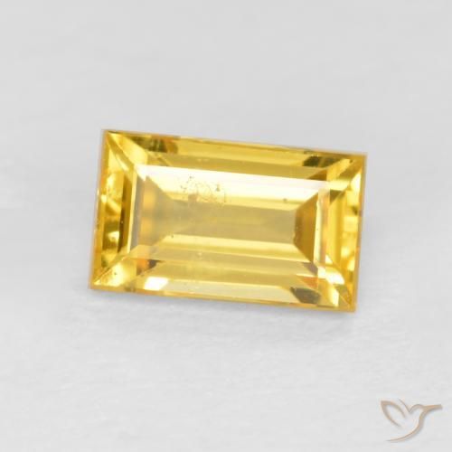 Zaffiro Dorato naturale da 0.46 ct, Taglio a baguette, VS