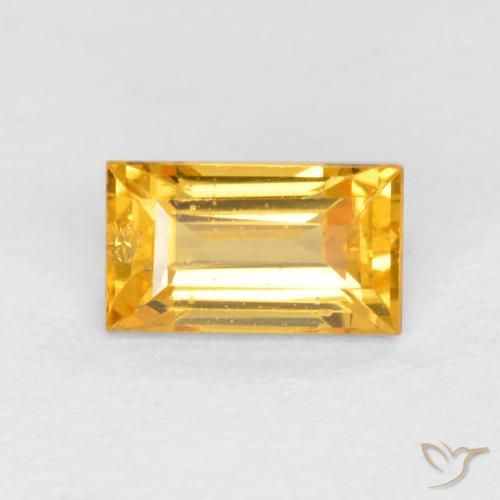 0.42ct Naturale Dorato medio Zaffiro, Taglio a baguette, VS