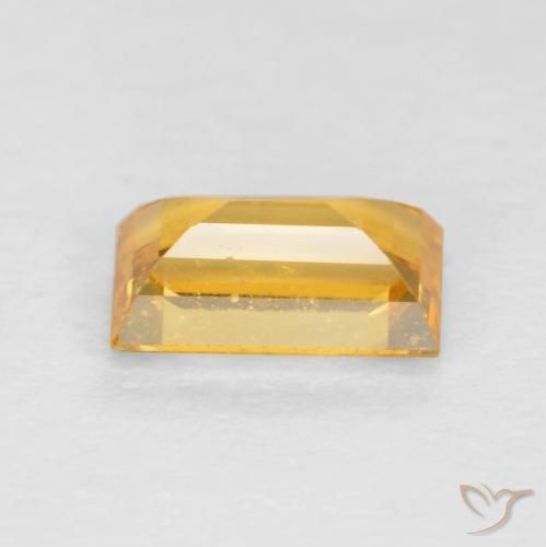 Zaffiro Arancio dorato naturale da 0.41 ct, Taglio a baguette, VS-SI