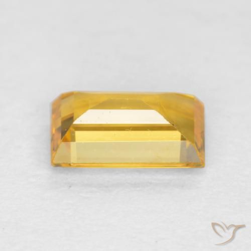 Zaffiro Dorato medio naturale da 0.42 ct, Taglio a baguette, VS