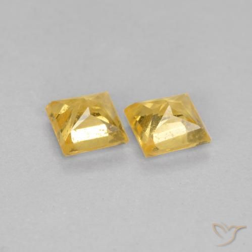 Gemme di Zaffiro Dorato naturale da 0.48 ct, Quadrato, VS